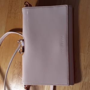 Ted Baker Patent SQR Crystal Pink Clutch/crossbody purse